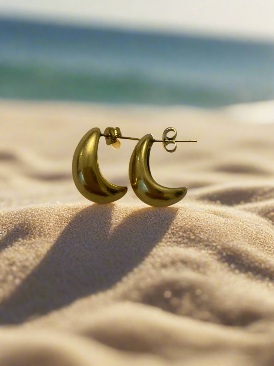 Chunky Crescent Moon Earrings